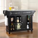 Crosley Furniture Cambridge Solid Granite Top Kitchen Island in Black Finis ....