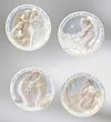 Set of 4 Valencia Porcelain Christmas Nativity Ornaments
