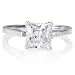 Sterling Silver Ring Princess Cubic Zirconia CZ Solitaire Engagement Ring - Ideal Gift For Mother Day, Anniversary, Engagement, Wedding, Birthday, For Her