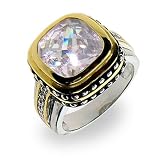Sterling Silver Cushion Cut Diamond CZ Ring