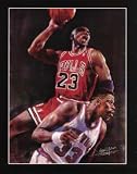 Michael Jordan (Dunking Over Ewing) Sports Poster Print - 13x19