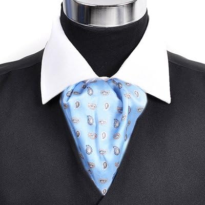 Small Paisley Light Blue Ascot Tie