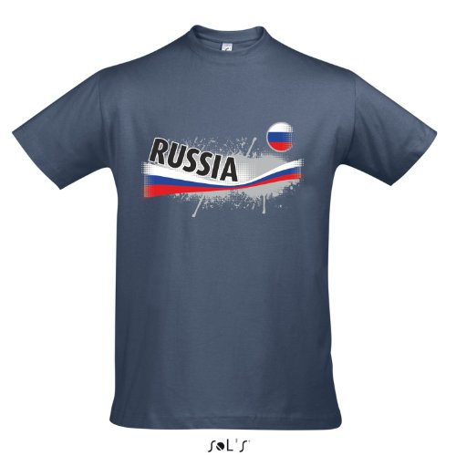 Fanshirt Herren RUSSIA, Russland Ländershirt EM / WM Trikot S-XXL , Denim , XL