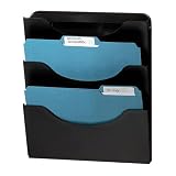 Rubbermaid 13606 Smart file 3-pocket wall file set, letter size, ebony