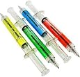 Lot Of 12 Assorted Color Syringe Shot Design Pens