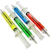 Lot Of 12 Assorted Color Syringe Shot Design Pens