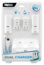 Wii - Dual Charger Ladestation inkl. Akkus und Batteriefachdeckel