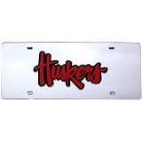 Nebraska Cornhuskers Silver Mirror License Plate