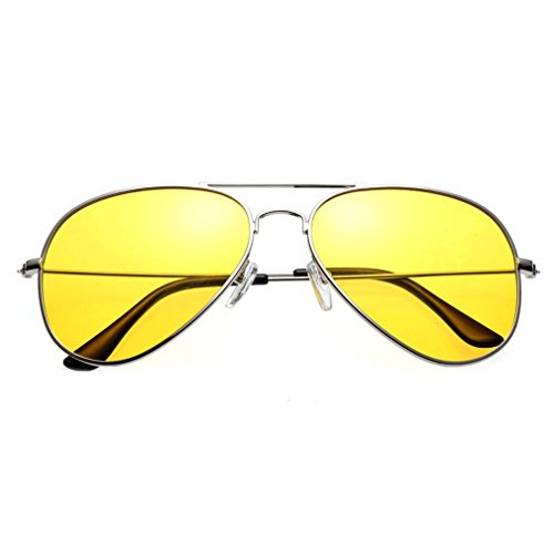LOMOL Mens Advanced Fashion Cool Polarized Aviator Style Night Vision Goggles Driving Sunglasses(C2)