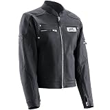 Z1R Burlesque Women's Leather Street Bike Motorcyle Jacket w/ Free B&F Heart Sticker - Black / 2X-Large
