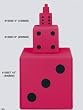 Koplow 200mm d6 Foam Dice, Red with Black pips