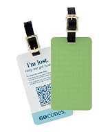 GoCodes Smart QR Bar Code Luggage Tag - Green texture One Size