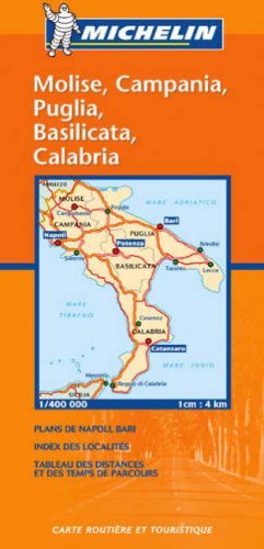 City Travel Guides Discounted   : Molise, Campania, Puglia, Basilicata, Calabria: Carte Routiere Et Touristique (Michelin Regional Maps)