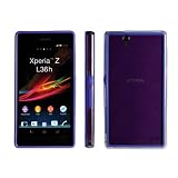 GMYLE (TM) Blue Rubberized Plastic Flexible Protective Bumper Case for Sony Xperia Z L36H