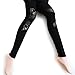 Locomo Women Black Lace Floral Mesh Sheer Leather Inset Legging FFT136
