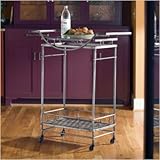 Aubrey Cart with Glass Top Finish: Spanish Moss (Indoor/Outdoor Use)