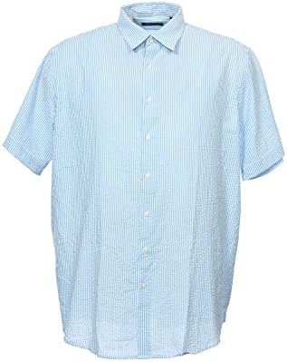 JA John Ashford Light Blue Horizontal Striped Camp Shirt , Size 3XLarge Tall