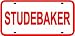 STUDEBAKER LICENSE PLATE sign classic car