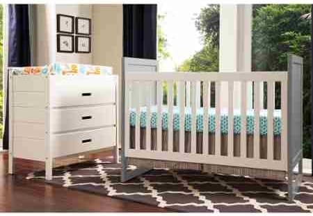 Baby Mod Modena Mod 2-Tone 3-in-1 Fixed-Side Convertible Crib