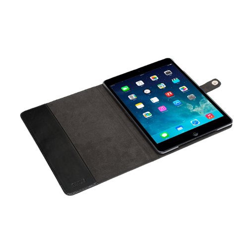 Zenus Lettering Diary Leather Carrying Case with Folio Kickstand for Apple iPad Air, Black (APPD5-MLTDY-BK)