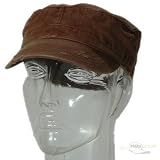 Enzyme Frayed Solid Army Caps / Brown