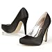 Damen High Heels Pumps, Plateau, Satin, schwarz, Größe:36