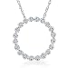 14K White Gold Diamond Circle Pendant 1/2 Carat Weight