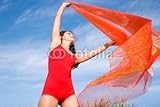 IMAGE OF Wallmonkeys Peel and Stick Wall Decals - Gorgeous Young Woman Exercising Outdoors - 48
