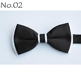 Mens Satin Black with White trim Pre Tied Ajustable Bow Tie