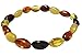 Adult Multi Colour Genuine Baltic Amber 18cm Stretch Oval Bracelet By Amber Corner