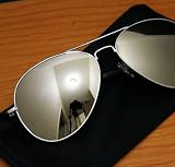 New (Unisex Mens Ladies) Silver/Mirror Aviator Sunglasses