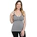 Kindred Bravely Simply Sublime Maternity & Nursing Tank with Built-in Bra (Grey, Large)