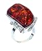 PZ Creation Cognac amber stainless Steel Ring free size