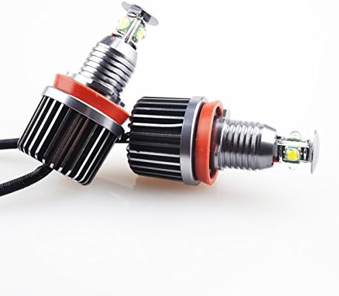 Lhxss High Power Error Free H8 40w Cree LED Angel Eyes Halo Ring LED Headlights for BMW E60 E61 E63 E70 E71 E87 E89 E90 E92 E93 Car Daytime Running Lights (White)