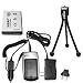 HQRP Battery and Battery Charger for Canon Powershot SD700 IS, SD790 IS, SD850 IS, SD870 IS Black, SD880 IS Replacement plus HQRP Mini Tripod