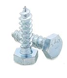 Zinc Plated Steel Lag Bolts 1/2 Silver, ANSI B18.2.1