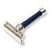 Heavy Duty Long Handle Safety Razor with Bar - Blue