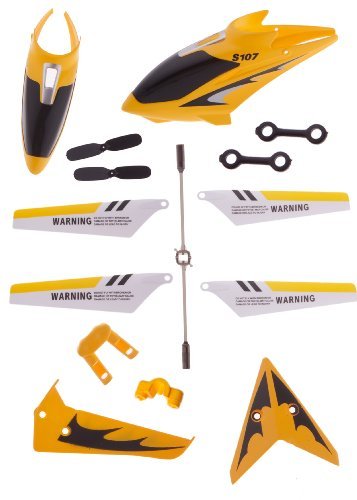 Full Replacement Parts Set for Syma S107 RC Helicopter Syma Head Cover S107G-01 Syma Main Blades S107G-02 Syma Tail Decorations S107G-03 Syma Connect Buckle x2 S107g-04 Syma Balance Bar S107G-05 Syma Tail Blade S107G-06 - Yellow Set- Full Replacement Parts Set for Syma S107 RC Helicopter Syma Head Cover S107G-01 Syma Main Blades S107G-02 Syma Tail Decorations S107G-03 Syma Connect Buckle x2 S107g-04 Syma Balance Bar S107G-05 Syma Tail Blade S107G-06 - Yellow Set-