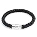 Bling Jewelry 8mm Black Braided Leather Cord title=