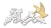 Solid Sterling Silver Two-Tone Hummingbird Brooch Pin - 1 5/8 in Length