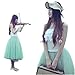 Zehui Womens 5 Layers Tutu Princess Skirt Petticoat Knee-length Mini Dress Beige Us S