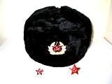 Hat Russian Soviet Army Black KGB * Fur Military Cossack Ushanka * Size L