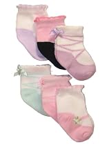 Carter's 6-Pack Girls Ballet Comfy Fit Socks - Pink and White, 3-12 Months