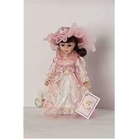 Andrea, Victorian Doll 11 Porcelain, on Stand, in Pink Dress