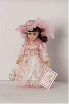 Andrea, Victorian Doll 11" Porcelain, on Stand, in Pink Dress