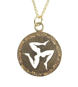 Triskelion Peace Bronze Pendant Necklace on Rolo Chain