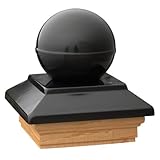 Deckorators 75948 Victoria Ball Black Post Cap with Cedar Base