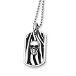 Stainless Steel Enameled Skull Dog Tag Necklace