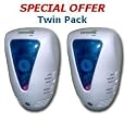 HSD ONLINE SPECIAL OFFER TWIN PACK 4 IN 1 ULTRASONIC RATS MICE SPIDER INSECT REPELLER WITH BUILT IN AIR PURIFIER & NIGHT LIGHT (COVERS 120 Sq METRES)
