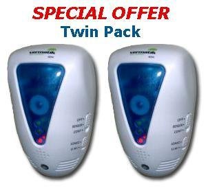 HSDONLINE TWIN PACK SPECIAL 4 IN 1 ELECTROMAGNETIC RATS MICE INSECT REPELLER WITH BUILT IN AIR PURIFIER & NIGHT LIGHT